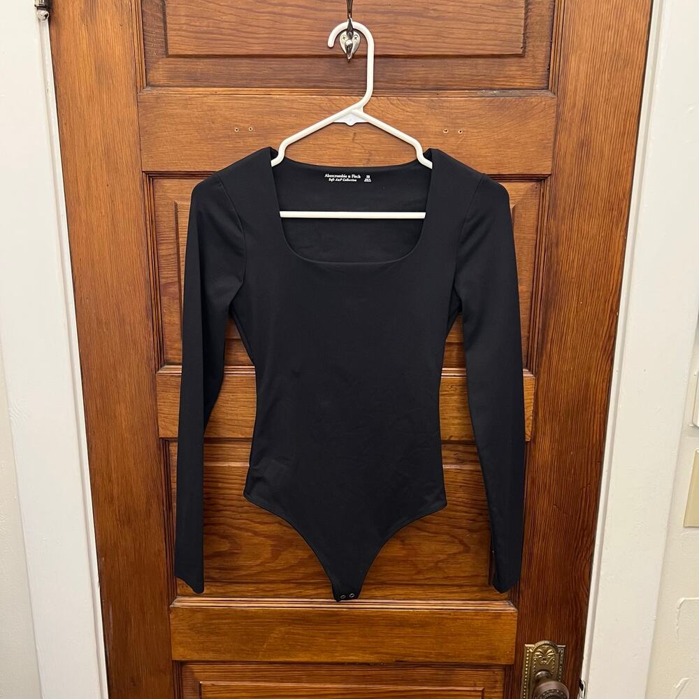 Abercrombie & Fitch Tops Long Sleeve Squareneck Bodysuit Black sz XS